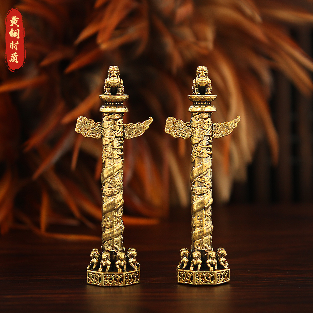 黄铜华表摆件装饰工艺品