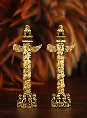 黄铜华表摆件装饰工艺品