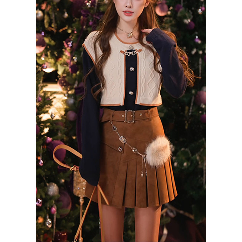 吞吞穿搭日记【贝克街】自带层次 假两件皮袢扣毛衣,女装/女士精品,毛衣,淘宝优惠券,粉丝福利购,淘宝优惠卷