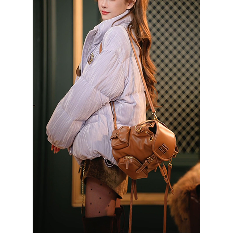 吞吞穿搭日记【冬雪少女】好嫩的紫色 甜美蝴蝶结收腰羽绒服