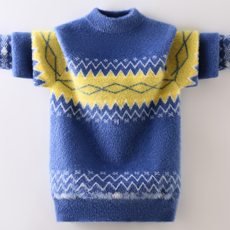 男童水貂绒毛衣秋冬加厚打底衫