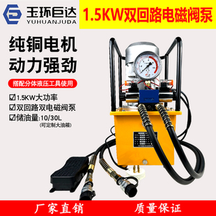 1.5KW双回路电磁阀泵超高压电动液压泵站双电磁阀带脚踏泵液压机