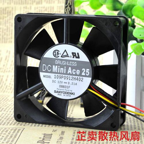 9025 109P0912H402 12V 0.21A 9cm 9225 3线 散热风扇