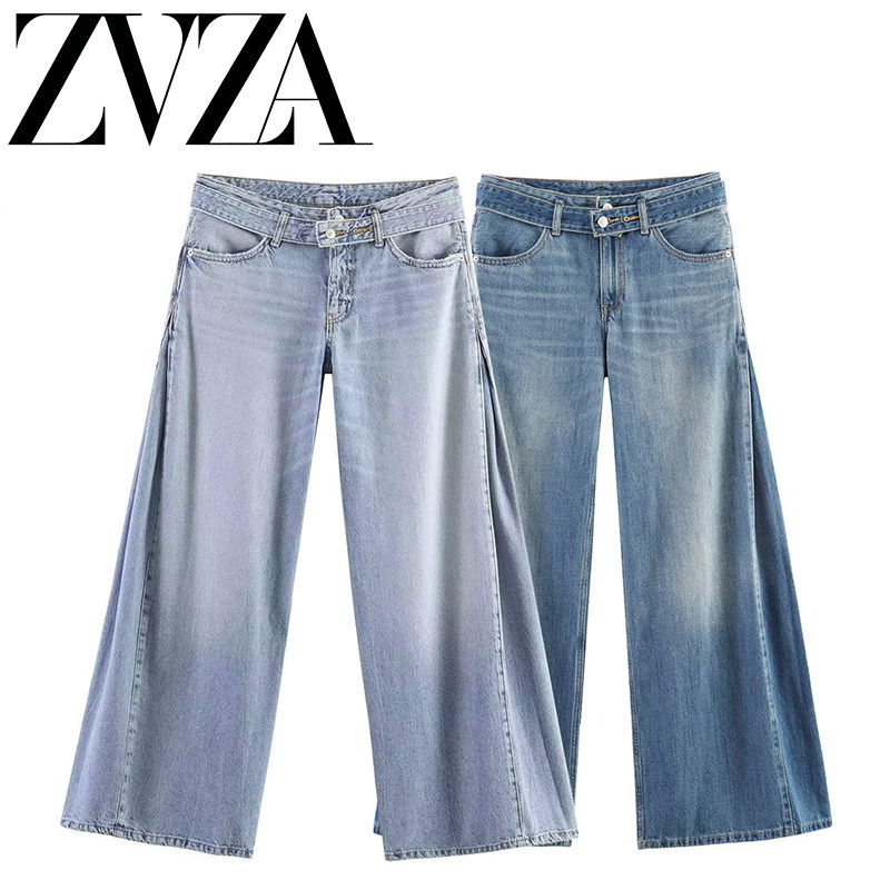 ZA 夏季新款 ZV女装 欧美风 时尚休闲百搭设计长款牛仔裤 8727029
