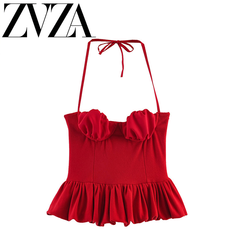 ZA 夏季新款 ZV女装 欧美风 时尚百搭简约拼接上衣 2298471 632