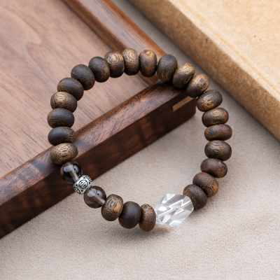 仙源海南白奇沉香虫漏99分结香10mm算盘手串多样性发其一