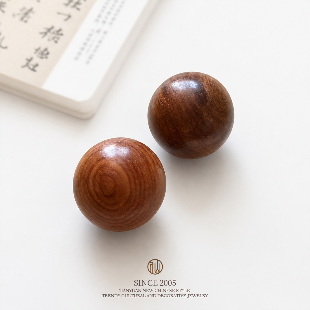 缅甸黄花梨50mm保健球手把件盘玩木质文玩