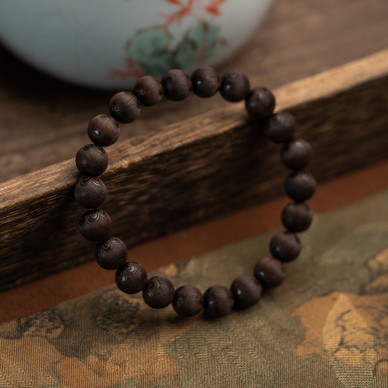 印度老料紫檀精雕莲花纹，静享东方美学