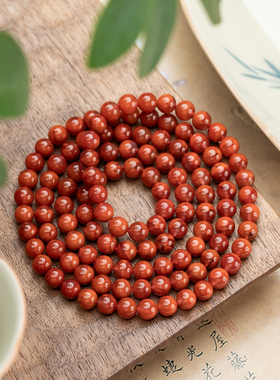 【赤霞练】火焰纹南红6mm*118颗多圈手串简约小众国风珠宝文玩