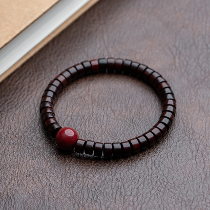 仙源小叶紫檀7mm药片珠单圈手串非遗新中式文玩