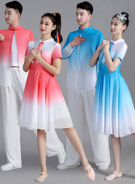 中学生合唱团现代青春活力表演演出服红领巾舞蹈服装开场舞连衣裙