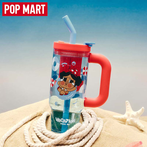 POPMART泡泡玛特CRYBABY哭娃Vacation Mode On系列吸管杯潮玩周边