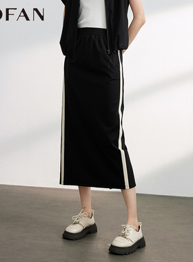 MOFAN摩凡夏新款黑色半身裙MAB465313a