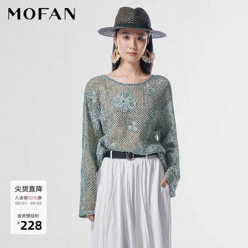 MOFAN摩凡夏新款烟松绿针织衫图片