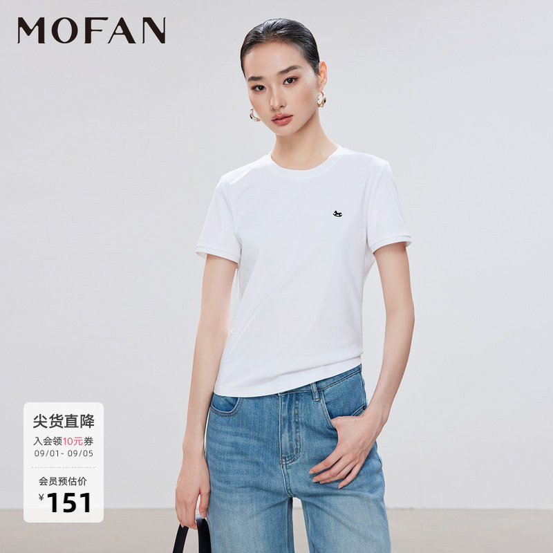 MOFAN摩凡夏新款白色T恤图片