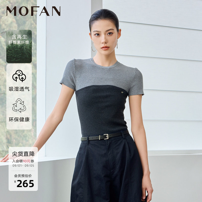 MOFAN摩凡夏新款都市灰毛针织衫图片