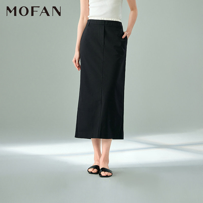 MOFAN摩凡夏新款黑色半身裙图片