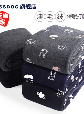 蓝狗家儿童打底裤秋冬季男童女童裤子加绒加厚保暖中小童外穿长裤