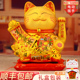 招财猫摆件自动招手开业礼物前台新款 陶瓷金发财猫店铺收银台客厅