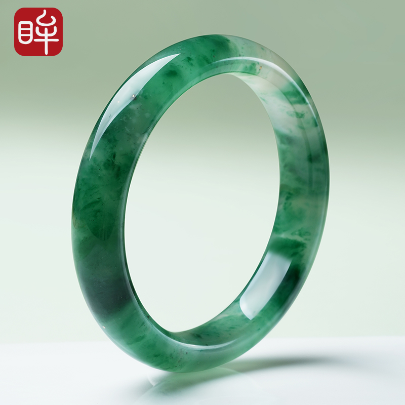 印象眸正品飘花非洲翠手镯玉镯子