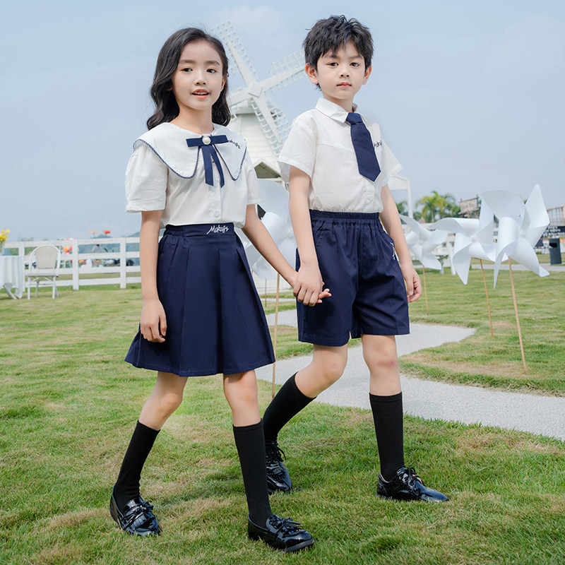 幼儿园园服大班毕业服夏季纯棉套装小学生夏装校服一年级儿童班服