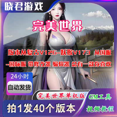 完美世界国际单机版173GM后台12职业无限元宝仿官PC电脑40个版本