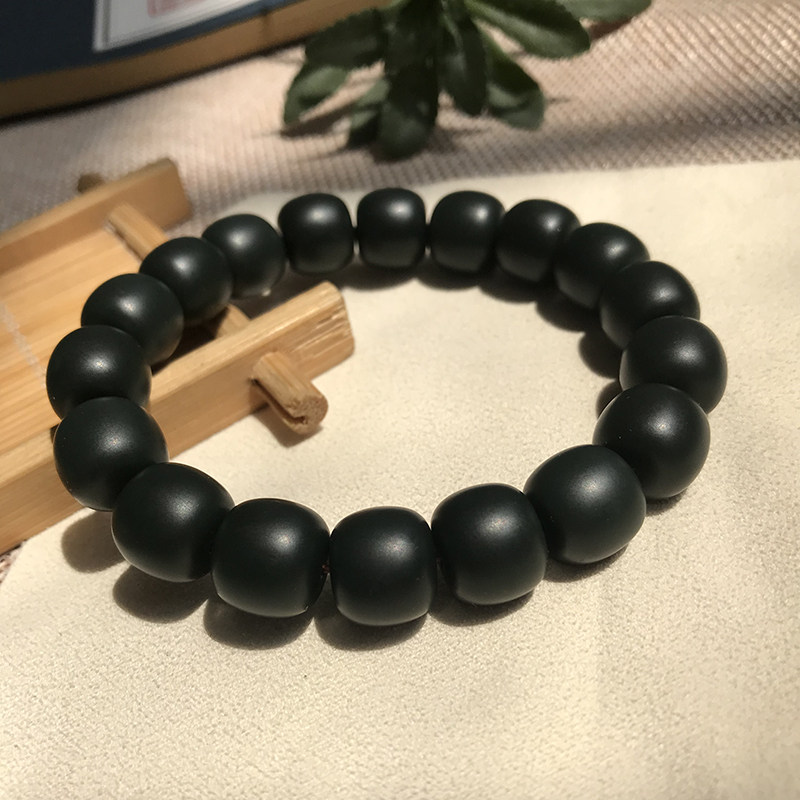 新疆和田玉塔青手串一细老型珠