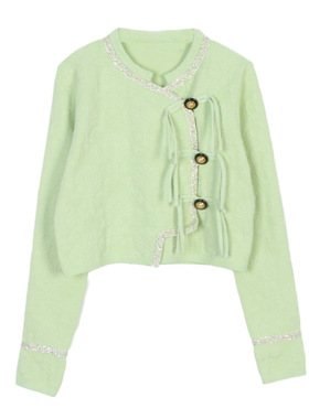 中国风针织衫2025早春新款女装针织衫优雅气质长法式针织开衫外套