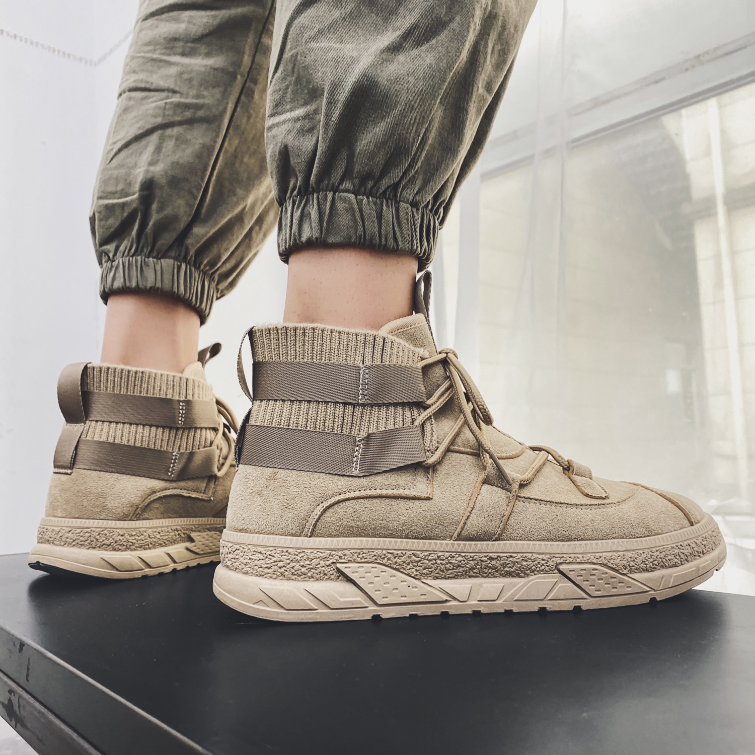 20马丁靴秋冬季潮流系带港风高帮休闲百搭男士XZ1118-6660，男鞋靴子，星座1118