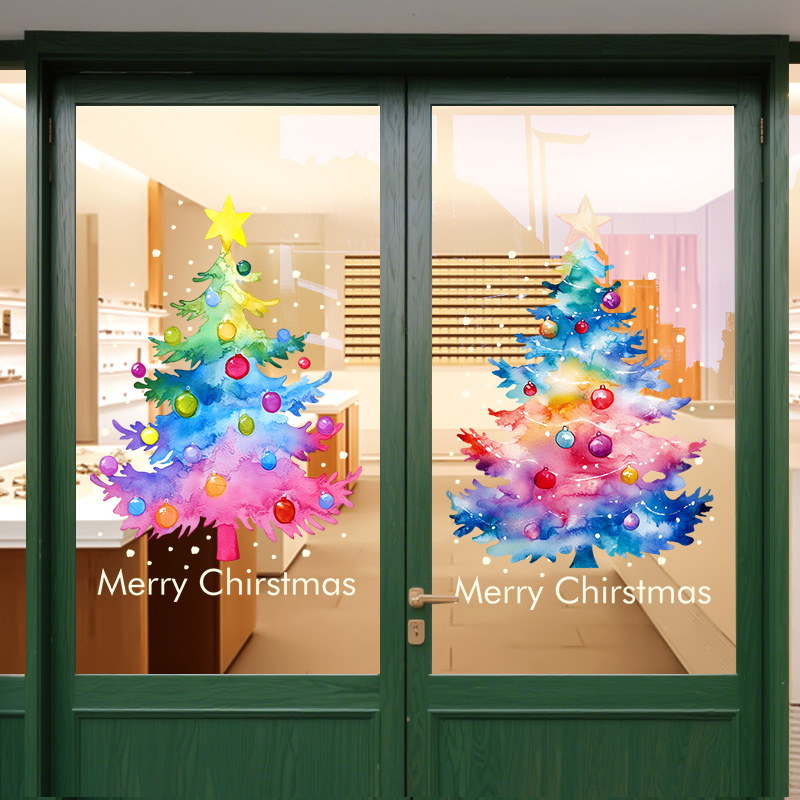 整张超透静电玻璃门贴纸装饰