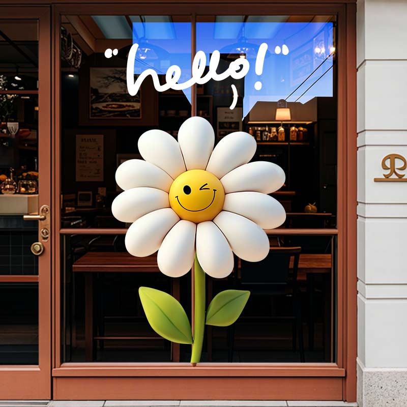 整张超透静电玻璃门贴纸装饰