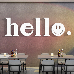 英文字母hello工业风清酒吧装饰品场景布置小酒馆烧烤店创意墙面