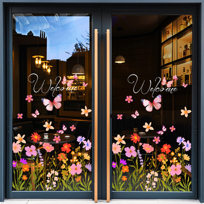 整张超透静电玻璃门贴纸装饰