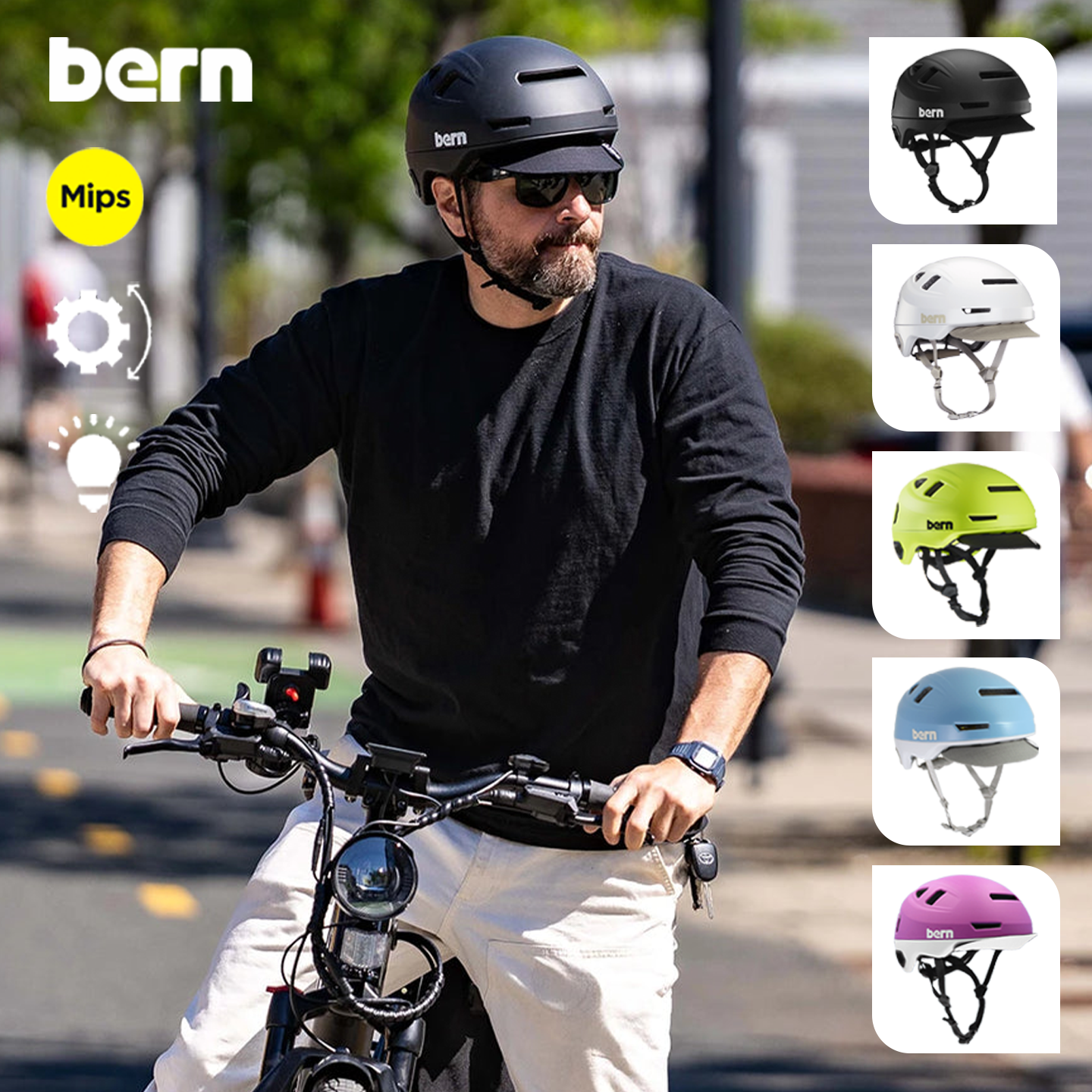 2526新款Bern头盔夏季骑行头盔滑板安全防护男女同款mips加强DVRT