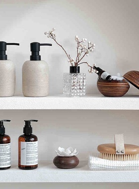 新中式典雅卫浴摆件洗手液按压空瓶香薰毛巾样板房卫生间柜子装饰