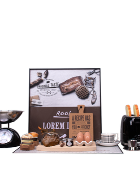 北欧轻奢样板房间厨房木砧板厨师机软装饰品菜板橱柜摆件搭配套装