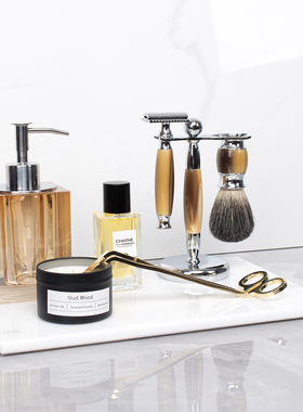 样板间卫生间浴室饰品搭配套装大理石乳液瓶售楼处洗手台面软装