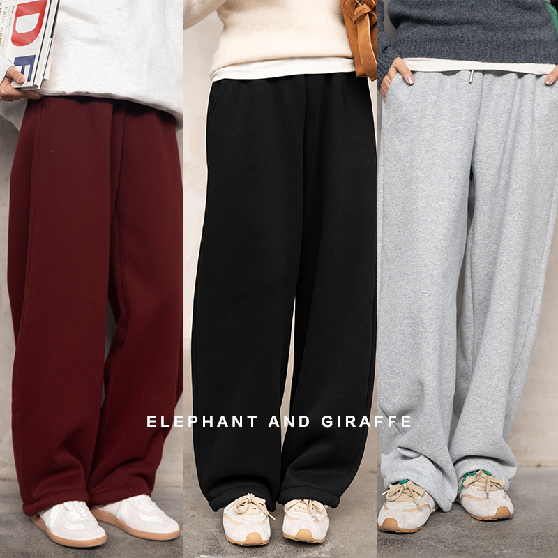 大象和长颈鹿 一条好穿的加绒裤 多色加绒直筒运动裤卫裤 412127