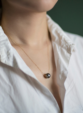 大象和长颈鹿大溪地18k金项链