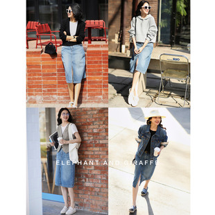 衣柜里 万能选手 带腰带 棉质牛仔半身裙 603309