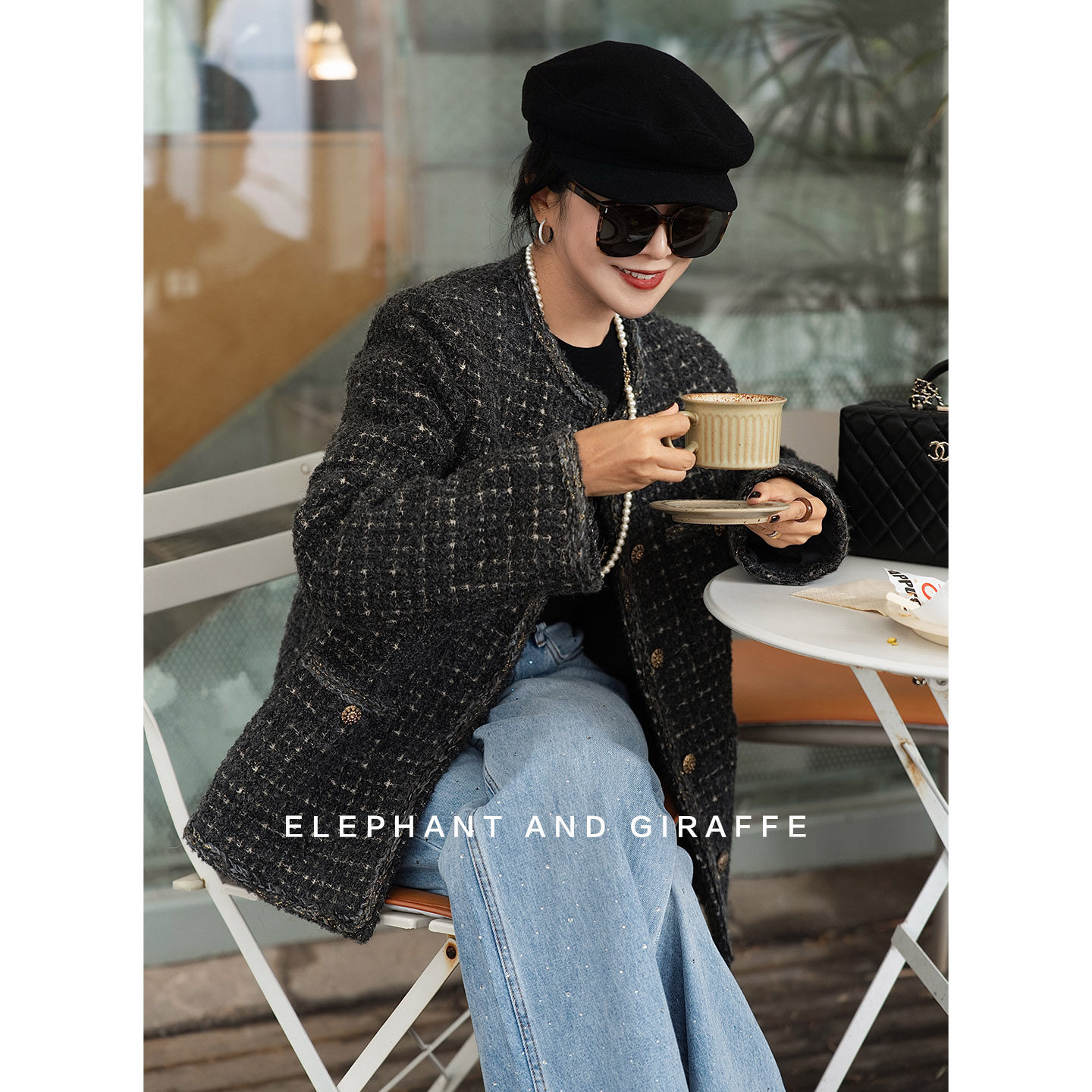 大象和长颈鹿 浮光织影 经典四口袋亮丝粗花呢小香风外套 510301,女装/女士精品,短外套,淘宝优惠券,粉丝福利购,淘宝优惠卷