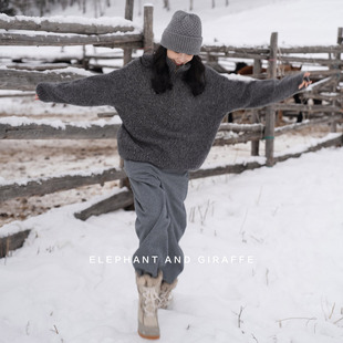 花灰岩层 山羊绒半拉链高领毛衣 512404 软糯好穿