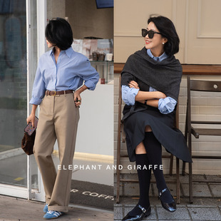 511210 型高密棉条纹衬衫 大象和长颈鹿 一件穿越无数重要日常经典