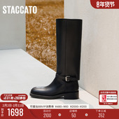 思加图新款 黑森林骑士靴复古长靴厚底时装 靴9Y005DG4