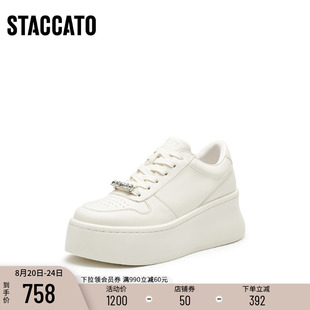 女鞋 思加图新款 增高休闲鞋 百搭小白鞋 Y9310CM4 厚底板鞋