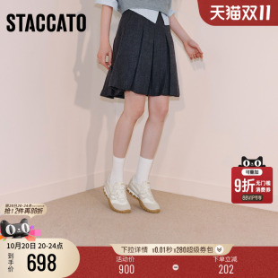 增高透气女鞋 思加图2025新款 运动休闲鞋 复古德训鞋 EHV02CM5 华芙鞋