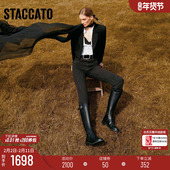 思加图新款 温莎骑士靴长靴高筒靴粗跟时装 靴女靴EC335DG4