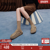 小笨拖勃肯鞋 外穿半拖穆勒拖厚底拖鞋 女鞋 思加图新款 鞋 子EG102CH5