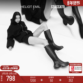 STACCATOxHELIOT EMIL联名款 无界幻象长靴复古骑士靴女靴EAI01DG4