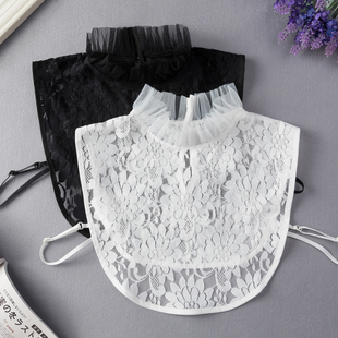 领假衣领 饰领木耳边网纱立领衬衫 韩版 蕾丝花边假领子女秋冬百搭装